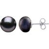 SILVEGO Orecchini da Donna in Argento 925 con Vera Perla Nera Colore Tahiti, LPS0614B10