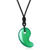 COAI Pendente Unisex Magatama dei Tre Sacri Tesori, Collana Regolabile con Ciondolo Giapponese Agata Verde