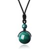 COAI Pendente Sfera in Malachite, Collana Pendente Unisex Bilanciamento Reiki in Pietre Mala con Laccio Regolabile