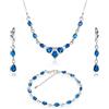 LillyMarie LILLY MARIE Set Gioielli In Argento 925 Con Zirconi Blu Regolabile