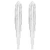 KristLand S925 - Collana da donna in argento Sterling con nappe lunghe, per feste di matrimonio, Argento Zirconia Cubica, Zirconia cubica