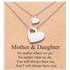 Aunis Mothers Day Gifts Mother Daughter Necklace 2/3 Sets Matching Hearts Jewellry Gifts for Mom Mummy Daughters