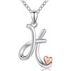 CELESTIA Lettera H e Cuore Ciondolo Collana con Iniziale Nome Gioielli Donna Argento Sterling 925 Oro Rosa Idee Regalo Ragazza Compleanno 14-20-30 Anni