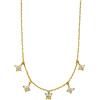 Purelei® Collana a farfalla (oro, oro rosa), impermeabile da donna, con 5 ciondoli a forma di farfalla, collana da donna in acciaio inox con pietre semipreziose, regalo per donne, Acciaio