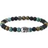 GAVU Bracciale Teschio da Uomo con Perline di Onice Opaco e Pietre Dure, Bracciale Uomo Pietre Naturali con Charm Teschio