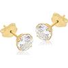 Carissima Orecchini a lobo zircone tondo 5 mm da donna in oro giallo 9 ct