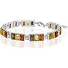 Copal Bracciale Da Donna In Ambra E Argento Sterling Regolabile Da 19cm A 22cm