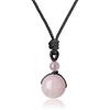 COAI Collana da Uomo e da Donna con Pendente Sfera in Pietre Dure Semi Preziose, Collana Regolabile Unisex Bilanciamento Reiki con Ciondolo in Pietra Naturale