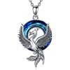 EUDORA Harmony Ball Collana Fenice in Argento Sterling per Donna, Cristallo Austriaco Fenice Uccello di Fuoco Ciondolo Gioielli Regali per Ragazze Donna Compleanno Regalo di San Valentino, 18