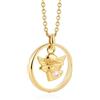 fish Collana In Oro Con Angelo Protettore E Cristallo Rosa Oro 333 Per Bambine