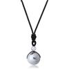 COAI Collana Unisex con Ciondolo Sfera di Quarzo Rutilato Nero, Collana Quarzo Rutilato Pendente Pietre Naturali Bilanciamento Reiki con Laccio Regolabile per Uomo e Donna