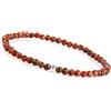 GD GOOD.designs Bracciale da donna in diaspro rosso con pietre naturali autentiche e perline in argento 925 I Bracciale in pietra naturale composto da perline sfaccettate da 4 mm - Incl. sacchetto regalo