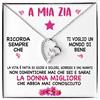 Bramart Collana Donna A Mia Zia Ti voglio un Mondo di Bene Argento Idee Regali per lei Compleanno o Natale - Cofanetto con DEDICA incluso (Zia - 1, Finitura Oro Bianco 14k)