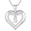 EUDORA Harmony Ball Iniziali Collane per Donne Ragazze, CZ Doppio Cuore Lettera S Ciondolo, Alfabeto Infinity Love Heart Collana Gioielli Regali per Nonna Sorella