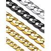 Suplight Collana Uomo a Catena Cubana Figura Scatola Acciaio Inossidabile 316L Placcato Nero/Oro/Argento Larghezza 4-6-9mm Lunghezza 46-76cm Hip Hop Rapper Confezione Regalo