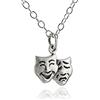 FashionJunkie4Life Collana Donna in Argento Sterling Ciondolo Arte Teatro Commedia Tragedia