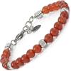 10:10 Bracciale con pietre naturali corniola a da 6 mm beads in acciaio inox, bracciale molto resistente prodotto in Italia…