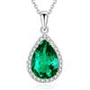VONSSY Dichiarazione verde smeraldo Birthstone collana diamante avvolto Waterdrop ovale vintage cristallo gemma ciondolo a goccia collana Serpeverde pera