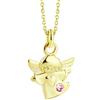 fish Collana In Oro Con Ciondolo Angelo Per Bambina Con Pietra Rosa E Lunghezza Regolabile