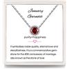 Presentski Gennaio Collana Birthstone, Collana con Pendente Granato in Argento Sterling 925