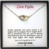 TILOVE Collana personalizzata per Donna con Ciondolo a Forma di Cuori Intrecciati Contenente un Messaggio d'Amore per Tua Figlia firmato Mamma | Idea regalo per Compleanno, Natale, Festa della Mamma