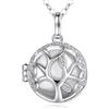 EUDORA Harmony Ball Collana Chiama Angeli Gravidanza con Albero della Vita, CZ con Collana con Ciondolo Medaglione a Forma di Carillon Musicale per Donna, Regalo di Gioielli, Catena da 76 cm e 114 cm