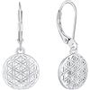 JO WISDOM Orecchini Argento 925 Donna,Orecchini a Fiore della vita Yoga,Gioielli per le Donne