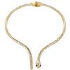 EVER FAITH Collana Donna, Cristallo Festa Cool Serpente Animale Girocollo Chunky Choker Oro-Fondo