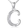 AEONSLOVE Collana con Iniziale Nome Collana Lettera Donna Argento 925 Ciondolo Lettera Zirconia Cubica Collana con C Gioielli Donna