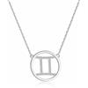 Qings Argento Collana Costellazione Donna Regali - Gemini Collana Pendente Zodiaco Oroscopo | Gioielli di Astrologia Dello Zodiaco 5A Cubic Zirconia | di Regali di Compleanno Laureato per Ragazze