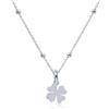 WANDA PLATA Collana Girocollo Ciondolo Quadrifoglio Portafortuna da Donna Argento 925, Trifoglio con Quattro Foglie, Buona Fortuna