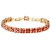 GULICX - Braccialetto tennis con cristalli, con semplici elementi quadrati in stile romano, placcato in oro con zirconi, da donna e placcato Oro, colore: Ruby, cod. GL321b-1