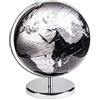 Exerz 25cm Mappamondo - Mappa Inglese - Con Base In Metallo Globo Della Scuola Decorazione/Educazione/Geografica/Moderna - Diametro 25cm Nero Metallizzato
