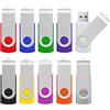 KOOTION 10 Unidades Memoria USB Multi-Colores Lote Pendrive 2GB Ligero Pequeño y Práctico Pendrives USB 2GB de 360° con Tapa Metálica Colorido USB Flash Drive Para Ordenador/TV/Coche/Player, ect