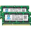 motoeagle DDR3L 1600MHz SODIMM 8GB PC3L-12800S 16GB Kit (2x8GB) 1.35V CL11 2Rx8 204-Pin PC3-12800 Memoria Laptop