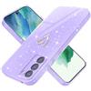 Yichxu Cover per Samsung Galaxy S21 FE 5G Custodia Glitter TPU Silicone Brillantini ​Motivo Cuore Sottile Morbid Antiurto Paraurti Protettiva Case per Samsung S21 FE 5G, Viola