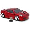 DAY DAY HAPPY Mouse senza fili USB 2.4GHz mouse per computer a forma di automobile con fari blu per PC portatile (Red)
