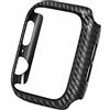 YSJJZRL Cover protettiva in fibra di carbonio per Watch 44 mm, custodia rigida antiurto iWatch per serie 6/5/4 / SE (nero-44 mm)