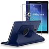 ebestStar - Cover per Samsung Galaxy Tab E 9.6 T560, T561, Custodia Protezione Rotazione 360, Pelle PU, Blu scuro + Vetro Temperato
