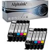 alphaink 10 Cartucce d'inchiostro nere compatibili con CANON PGI-570XL CLI-571XL per stampanti CANON PIXMA TS8050 TS8051 TS8040 TS8052 TS8053 TS9040 MG6851 TS9050 MG6800 TS6052