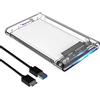 Di Tutto Per Tutti® Telaio Case Esterno per Disco Rigido 2.5 USB 3.0 HDD SSD Micro-B Supporto UASP Trasparente