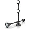GIRASOLE HOME Staffa Doppia Aperta 218mm per 2 Aste 2 Pezzi in Alluminio Resistente per Bastoni dal Diametro di 18-20 mm (Nero e Argento)