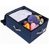 Amonsen Scatola di immagazzinaggio impilabile lavabile in nylon con coperchio con cerniera, contenitori per riporre gli indumenti pieghevoli, blu navy