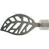 GIRASOLE HOME® Terminale Foglia per Asta da Tenda dal Diametro di 18-20 mm 2 Pezzi in Ferro (Nichel Satinato)