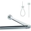 Libaro Bastone Tenda Doccia Angolare Universale a L e U - Asta per Doccia e Vasca in Alluminio Antiruggine - Inclusa Sospensione da Soffitto (1,50 m) Regolabile