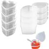 Floatdream 50 Pezzi Scatola per Salsa Chutney Trasparente, Contenitore per Palline in Schiuma con Coperchio, Tazza per Condimento in PP per uso Alimentare, per Conservare Snack, Ingredienti (A Forma Di Cuore)