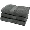 ZOLLNER 3 teli doccia, 100% cotone, 70x140 cm, grigi