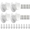 SAYAYO Bastone per Tende da Soffitto Acciaio Inox Supporto Bianco, Staffa di Montaggio per Asta da Armadi a Forma di U Appendiabiti Guardaroba per Appendere, 28mm 4 Pezzi