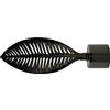 GIRASOLE HOME® Terminale Foglia ad Aghi per Asta da Tenda dal Diametro di 18-20 mm 2 Pezzi in Lega di Zinco (Nichel Nero)