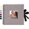 Vienrose Album Fotografico fai da te 20,5 x 20,5 cm Spirale Scrapbooking Album 20 fogli 40 Pagine Nere Scrapbook Personalizzabile Regali Nozze Natale San Valentino Regalo di Anniversario Compleanno